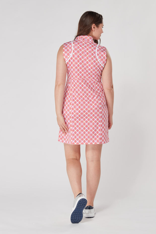 Jane Sleeveless Dress Lush Pink & Mandarin