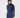 A woman wearing a navy blue long-sleeve mock neck golf top and matching navy blue pants, paired with a navy beanie hat.