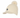 A cream-colored ribbed knit pom-pom beanie hat with a small navy blue embroidered circular star logo patch on the front.