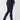 A person wearing dark navy fitted golf pants with a vertical dark velvet stripe down the side and a small star detail near the right back pocket, shown from the back.