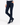 A model wearing navy blue slip-on boots, a pair of dark navy blue slim-fit trousers, and styled with a white long-sleeve top.