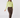 A woman modeling a light lime green long-sleeve mock neck top and brown jogger pants with patterned socks.
