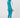A woman shown from the back wearing a bright turquoise quilted sleeveless golf vest over a white long-sleeve top, matching turquoise pants, and a patterned headband.