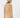 A woman shown from the back wearing a beige ribbed knit beanie, a fitted long-sleeve quarter-zip top, matching beige riding pants, and black gloves.