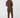 Women's cocoa brown long sleeve golf top and matching trousers, full outfit back view
