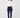 Woman wearing the Natasha white mock neck long-sleeve top with a pair of navy blue skinny pants.