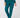 Teal women’s golf jogger pants with drawstring waist, zip pockets with star charms and cuffed ankles, shown from the front.