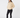 Amber 2.0 women's black thermal fleece golf trousers with tapered leg, worn by model, front view