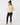 Amber 2.0 women's black thermal fleece golf trousers with tapered leg, worn by model, front view
