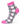 A single ankle golf sock with a white background and a colorful abstract woven pattern in pink, brown, and light blue, finished with solid pink toe, heel, and cuff.