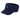 A navy blue ribbed knit visor hat with a small circular star logo on the front.