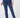 A person wearing a pair of slim-fit navy blue pants, shown from the waist down against a plain light gray studio background. The pants have a small star logo on the fob pocket.