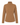 A women's long-sleeve quarter-zip fleece pullover in camel brown, featuring a mock neck collar and a small circular logo patch on the left sleeve.