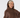 Frost Snood in Spanish Steps print worn as a headband with brown fleece jacket, front view.
