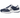 Maeve Winter women's golf shoe in navy and silver with lace-up design and spiked sole, side view