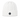 A white cable-knit beanie hat with a ribbed cuff and a small black circular logo patch featuring a white star.