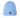 Blue cable-knit golf beanie with ribbed cuff and circular star logo patch.