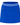 A bright royal blue skort with a wavy white stripe detail at the waistband and two front zip pockets with star-shaped zipper pulls.