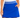 A close-up of a bright royal blue golf mini skort with a white and blue patterned waistband, zippered side pockets, and silver star-shaped zipper pulls.