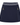 A navy blue golf skort with a wavy white stripe detail at the waistband and gold star-shaped zipper pulls on the side pockets.