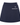 Back of navy blue golf skort with white wavy trim details and a small white embroidered star logo.