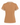 Back of a short-sleeve crewneck top in a warm tan color with a small white star at the center of the back, finished with white scalloped trim on the collar and sleeve cuffs.