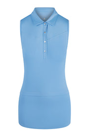 Amelie Sleeveless Polo Tranquil Blue