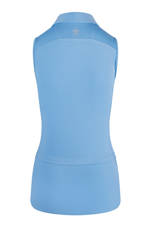 Amelie Sleeveless Polo Tranquil Blue